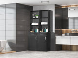 Bathroom Cabinet with 1 Door 1 Drawer 3 Shelves Tall Storage Cabinet Made of Melamine-Faced MDF 57391592