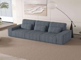 Modern Corduroy 3-Seater Sofa with 3 Throw Pillows, Deep Seat Couch with Soft Ribbed Upholstery and 31050463