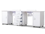 Double Manicure Table with Electric Dust Collector, Movable Table Station with Wrist Rest for 89103813