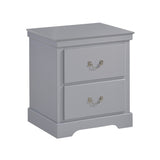 1pc Classic Traditional 2 Drawers Nightstand Gray Finish Bedroom Furniture Wooden Bedside Table B011P233734