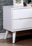 Mid-Century Modern White Color 1pc Nightstand Bedroom Furniture Solid wood Round Tapered Legs B011P218338