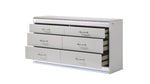 ZUN Glam Modern Style 6- Drawer Dresser Made with Wood in White B009P243212