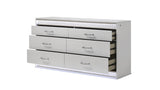 ZUN Glam Modern Style 6- Drawer Dresser Made with Wood in White B009P243212