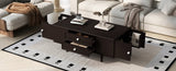 U-Can Modern Rectangle Coffee Table with Four Drawers, Two Side Hidden Storage Compartments, 47.2" N724P286418D