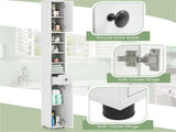 Slim Tall Bathroom Storage Cabinet 8" x 8" x 71" Narrow Floor Organizer with Adjustable Shelves 95366906