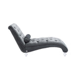 COOMORE Velvet Chaise Lounge Indoor,Button-Tufted Upholstered Chaise Lounge Chair with Pillow for W39538683