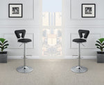 ZUN Adjustable Bar stool Gas lift Chair Black Faux Leather Chrome Base metal frame Modern Stylish Set of B01149819