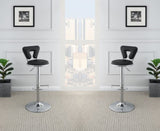 ZUN Adjustable Bar stool Gas lift Chair Black Faux Leather Chrome Base metal frame Modern Stylish Set of B01149819