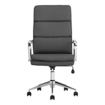 ZUN Grey and Chrome Upholstered Office Chair with Casters B062P145687
