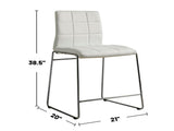 Set of 2 Leatherette Upholstered Counter Hight Chairs in White and Chrome B016P156846