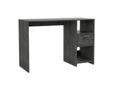 Computer Desk with 1-Drawer and 2-Open Storage Shelves, Smokey Oak B097133109