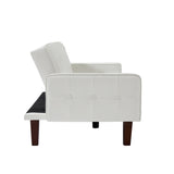 White Convertible Double Folding Room Sofa Bed, PU Leather, Tufted Buttons, Suitable for 15429988