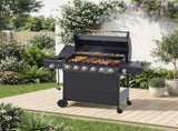 6 Burner BBQ Propane Gas Grill with Side Burner 72000 BTU Output Stainless Steel Barbecue Grill with 66947950