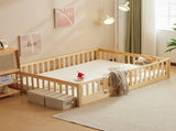 Fence with door and decking, natural wood color, painted surface, pine wood, Queen children's 90863553