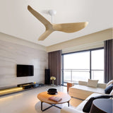 ZUN 52 Inch Indoor Ceiling Fan No Light With 6 Speed Remote Control 3 ABS Blade Reversible DC Motor For W934P200069