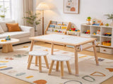 Toddler Sensory Table and Chairs Set with 2 Stools, 2 Storage Bins & Paper Roll Holder, 77839634