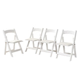 Upholstered folding chair,space saving, easy to carry, ,4PCS,Beige cushion/white shelf,Dining room W495P193649