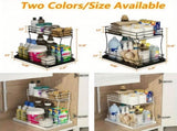 Two Tier sink pull out cabinet organizer two layers slide out of the sink cabinet 15601181