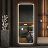 64"x21" Length Floor Mirror LED Whole Body Mirror, Wall Mounted Mirror with Lights, Bedroom W2709P289326