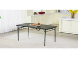 4 Foot Fold-in-Half Adjustable Folding Table, Rich Black 19869127