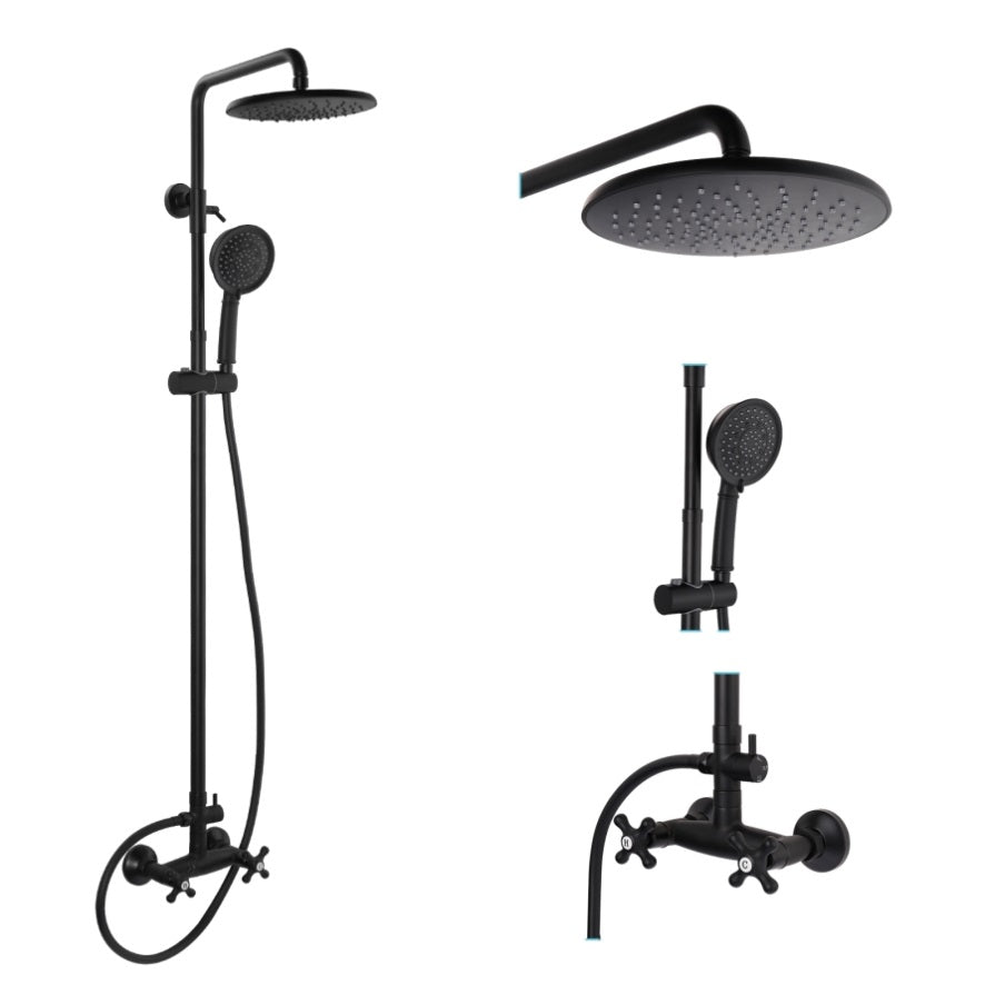 Shower System, Wall Mounted Adjustable Shower Faucet with Five Functio ...