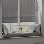 ZUN Basketweave Total Blackout Roman Shade B035129739