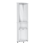 ZUN Chicago 75" H Mirrored Corner Bar Cabinet, With Glass Doors, Two Shelves and Stemware B070P210742