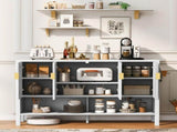 55.1'' Storage Sideboard with 4-Doors,Multi Functional Buffet with Open Shelf and 2-Tiers N711P345165K