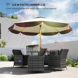 8.7 FT Elegance Patio Umbrella, UPF 50 Outdoor Market Umbrella with 8 Ribs, Beige 22800972