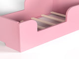 Toddler Floor Bed Frame, Cot Bed for Boys and Girls Ages 3-6, Bear Shape Toddler Bed, Pink W1580P373260