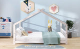 Full Size House Bed Wood Bed, White N708P182786K