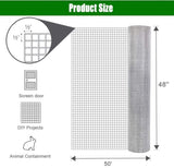 Hardware Cloth 1/2 inch 48in x 50ft 19 Gauge, Hot-dip Galvanized After Welding Chicken Wire Fence W2286P310753