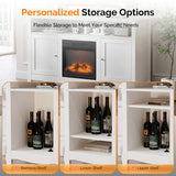 58" White French Style Fireplace TV Stand with Curved Legs for 18" Insert 57118126