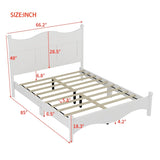 Queen Size Elegant Design Wood Platform Bed Frame,Retro Style Platform Bed with Wooden Slat N733P199703K