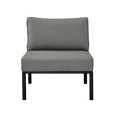Grey and Black Patio Chair with Metal with Loose Back B062P209336