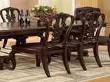 Traditional Intricate Back Design Set of 2 Side Chairs Brown Cherry Solid wood Chair Padded B01178728