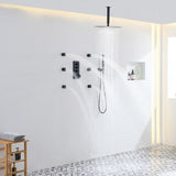 3 Functions 12 Inch Ceiling Mounted Thermostatic Shower System in Matte Black T3609P352710