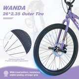 Freestyle Kids Bike Double Disc Brakes 26 Inch Children's Bicycle for Boys Girls Age 12 Years W1019P146831