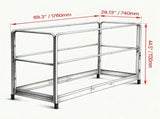 6ft Scaffolding Safety Guardrail, 55.4 lbs Rustproof Carbon Steel Baker Style Guard Rail System 65628391