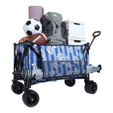 Heavy-Duty 480lbs Folding Wagon Cart with Bonus Picnic Mat - All-Terrain Beach Wheels, Drink W2932P283538