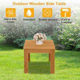 Wooden Square Side End Table Patio Coffee Bistro Table Indoor Outdoor Natural 77175873
