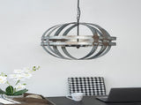 4 - Light Galvanized Chandelier, Hanging Light Fixture with Adjustable Chain for Kitchen Dining Room W2078138929