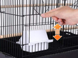 39"H Metal Bird Cage Large Roof Top Huge House for Small Birds, Black 26832510