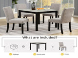 Dinings Only, Wooden Dinings Set of 4, Kitchen with Padded Seat, Upholstered Side W1998P375155