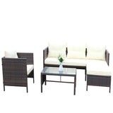 ZUN Outdoor patio Furniture sets 4 piece Conversation set wicker Ratten Sectional Sofa With Seat 86340965