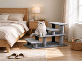 2/3/4-Step Pet Stairs, Flexible Setup Cat Stairs for Bed & Sofa, Gray 02303451