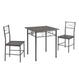 ZUN 3-Piece Kitchen Dining Room Table Set Grey Chair 07986803