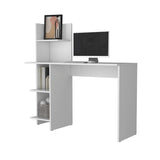 ZUN White Four Shelves Writing Desk B062P175176