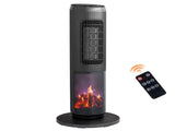 25" Tower Space Heater with 3D Flame, 1500W Portable Electric Heater with Thermostat, 60&deg 85626018