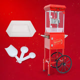 Popcorn Machine with, with Wheels & 6 Oz Pot Popcorn Maker Stainless Steel Oil Spoon, Mobile W2841P272023